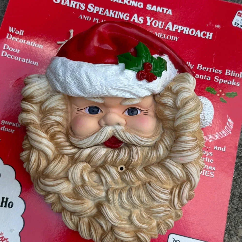 Vintage Telco Talking Santa Motion Activated Wall Door Decor TESTED